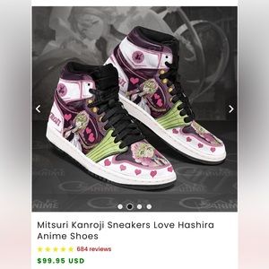 Mitsuri Kanroji Sneakers Love Hashira Anime Shoes 11